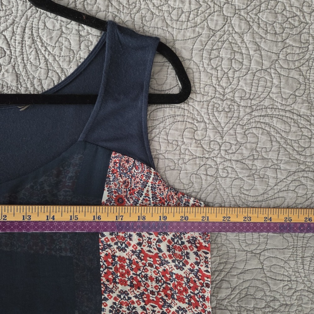 Women's Small 2 Piece Set‎ S/M Top & Pants Sheer Chiffon Smocked Swim Navy Red - Picture 8 of 10
